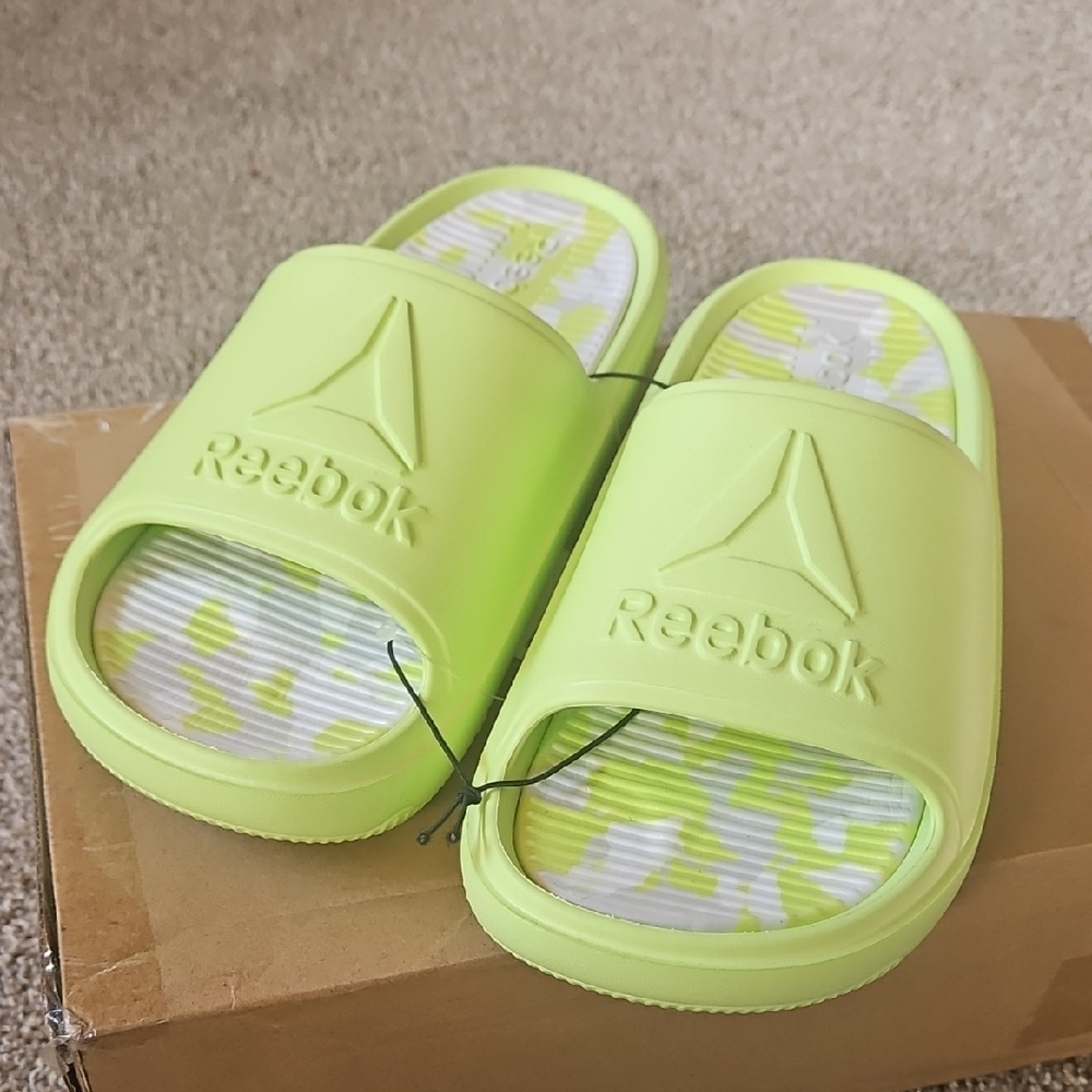 Reebok Neon Lime Slide Sandals